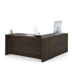 Bestar® Embassy 66"W L-shaped Desk In Dark Chocolate (60852-79)
