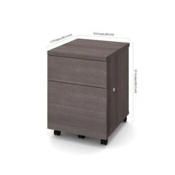Bestar® 1-Drawer Mobile Pedestal, Letter/Legal, Bark Gray, 16"W (65643-1147)