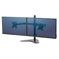 Fellowes Professional Series Free-standing Dual Horizontal Monitor Arm, Up To 27", Black (8043701)