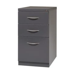 3-Drawer Mobile File Cabinet With Arch HandleCharcoal (21116)