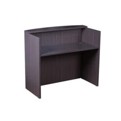 Boss® Laminate Collection In Driftwood Finish, Glazed Reception Desk