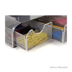 Mind Reader "Perch" PC, Laptop, IMAC Monitor Stand And Desk Organizer, Silver Metal Mesh (MONSTA3DMESH-SI) -Ergot Office Furniture Shop m006910455 s7