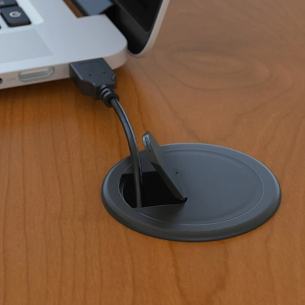 Bush Business Furniture Westfield Bow Front Desk With 2 Drawer Mobile Pedestal, Natural Cherry (SRC0020NCSU) 4 Bush Business Furniture Westfield Bow Front Desk With 2 Drawer Mobile Pedestal, Natural Cherry (SRC0020NCSU) - Image 4