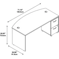 Bush Business Furniture Westfield Bow Front Desk With 2 Drawer Mobile Pedestal, Natural Cherry (SRC0020NCSU) 7 Bush Business Furniture Westfield Bow Front Desk With 2 Drawer Mobile Pedestal, Natural Cherry (SRC0020NCSU) -Ergot Office Furniture Shop m007014793 s7 1