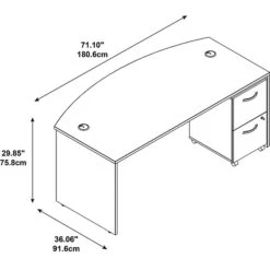 Bush Business Furniture Westfield Bow Front Desk With 2 Drawer Mobile Pedestal, Mocha Cherry (SRC0020MRSU) -Ergot Office Furniture Shop m007014793 s7