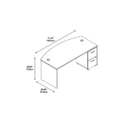 Bush Business Furniture Westfield Bow Front Desk With 2 Drawer Mobile Pedestal, Hansen Cherry (SRC0020HCSU) -Ergot Office Furniture Shop m007014798 s7