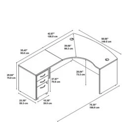 Bush Business Furniture Westfield Left Handed L Shaped Desk With Mobile File Cabinet, Mocha Cherry (SRC007MRLSU) 10 Bush Business Furniture Westfield Left Handed L Shaped Desk With Mobile File Cabinet, Mocha Cherry (SRC007MRLSU) -Ergot Office Furniture Shop m007025410 s7