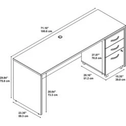 Bush Business Furniture Westfield 72W X 24D Office Desk With Mobile File Cabinet, Mahogany (SRC026MASU) -Ergot Office Furniture Shop m007025490 s7