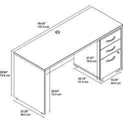 Bush Business Furniture Westfield 60W X 24D Office Desk With Mobile File Cabinet, Mahogany (SRC025MASU) -Ergot Office Furniture Shop m007025503 s7 1