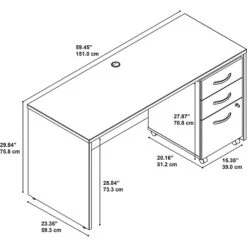 Bush Business Furniture Westfield 60W X 24D Office Desk With Mobile File Cabinet, Mocha Cherry (SRC025MRSU) -Ergot Office Furniture Shop m007025503 s7