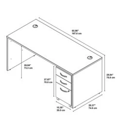 Bush Business Furniture Westfield 66W X 30D Office Desk With Mobile File Cabinet, Mocha Cherry (SRC015MRSU) -Ergot Office Furniture Shop m007025518 s7