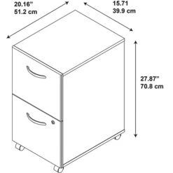 Bush Business Furniture Westfield 2 Drawer Mobile File Cabinet, Mocha Cherry (WC12952SU) 10 Bush Business Furniture Westfield 2 Drawer Mobile File Cabinet, Mocha Cherry (WC12952SU) -Ergot Office Furniture Shop m007060476 s7