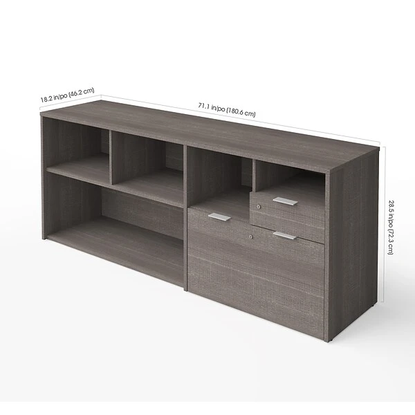 Bestar® I3 Plus Credenza In Bark Gray (160610-1147) 1 Bestar® I3 Plus Credenza In Bark Gray (160610-1147)