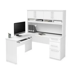 Bestar Innova Plus L-Shaped Desk In White (92421-17)