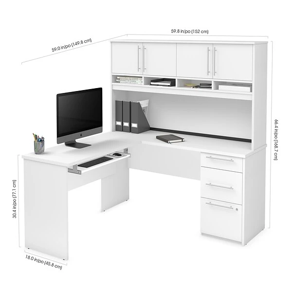 Bestar Innova Plus L-Shaped Desk In White (92421-17) 3 Bestar Innova Plus L-Shaped Desk In White (92421-17) - Image 3