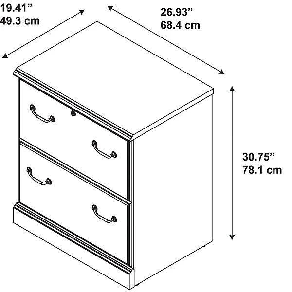 Kathy Ireland® Home By Bush Furniture Bennington 2 Drawer Lateral File Cabinet, Harvest Cherry (WC65554-03) 4 Kathy Ireland® Home By Bush Furniture Bennington 2 Drawer Lateral File Cabinet, Harvest Cherry (WC65554-03) - Image 4