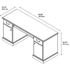Kathy Ireland® Home By Bush Furniture Bennington Credenza Desk, Harvest Cherry (WC65510-03K) -Ergot Office Furniture Shop m007128812 s7