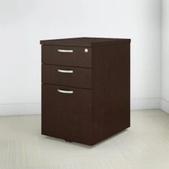 Bush Business Furniture Easy Office 16W 3 Drawer Mobile Pedestal, Mocha Cherry (EOF116MR-03)