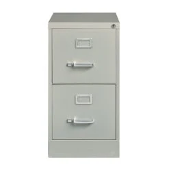 Hirsh Commercial Grade 2-Drawer Vertical File Cabinet, Letter-Width, Light Gray, 22" Deep (20405)