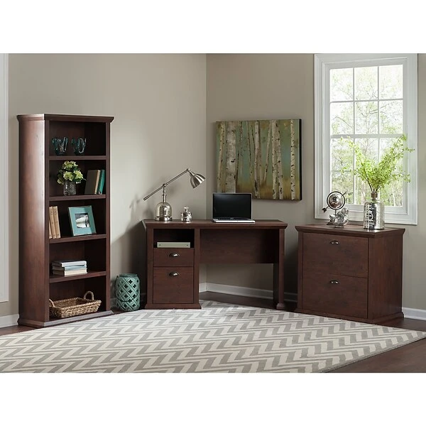 Bush Furniture Yorktown Home Office Desk And Bookcase, Antique Cherry (YRK010ANC) 5 Bush Furniture Yorktown Home Office Desk And Bookcase, Antique Cherry (YRK010ANC) - Image 5