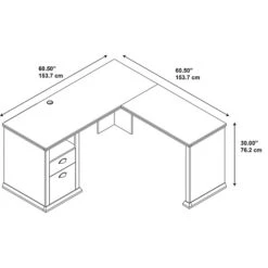 Bush Furniture Yorktown L Shaped Desk, Antique Cherry (WC40330-03) -Ergot Office Furniture Shop m007138353 s7