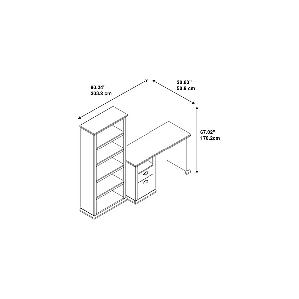 Bush Furniture Yorktown Home Office Desk And Bookcase, Antique Cherry (YRK010ANC) 4 Bush Furniture Yorktown Home Office Desk And Bookcase, Antique Cherry (YRK010ANC) - Image 4