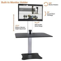 Victor Technology 28" W High Rise™ Electric Single Monitor Standing Desk, Laminate Wood (DC400) -Ergot Office Furniture Shop m007201957 s7