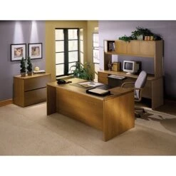HON® 10700 Series Office Suite In Mahogany,"L" Workstation Right Desk, Order Left Rtn