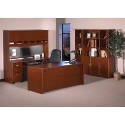 Bush Business Furniture Westfield 72W X 24D Credenza Desk, Mahogany, (WC36726) -Ergot Office Furniture Shop s0067905 s7