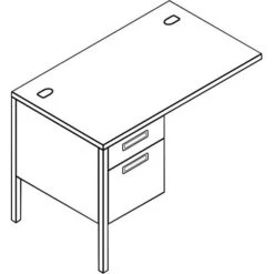 HON® Metro Classic Series Left Return, Charcoal/Gray, 29 1/2"H X 42"W X 24"D