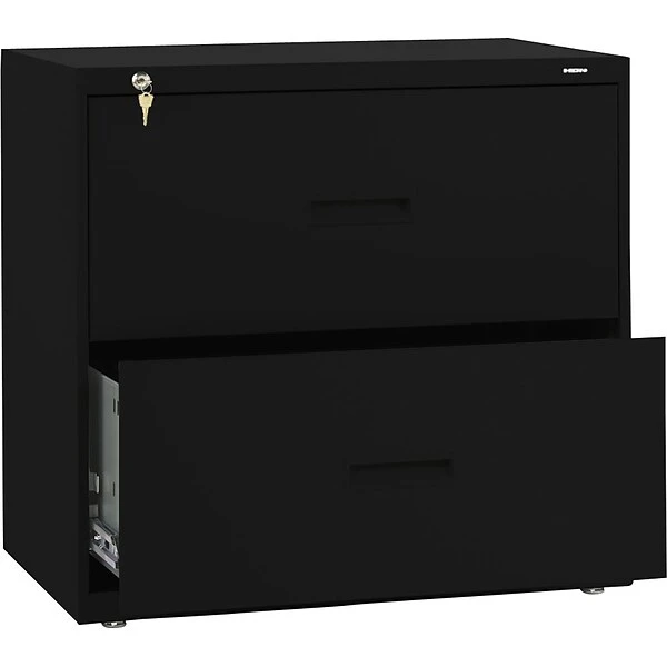 HON Lateral File, 2 Drawers, Molded Pull, 30"W, Black Finish (BSX432LP) 1 HON Lateral File, 2 Drawers, Molded Pull, 30"W, Black Finish (BSX432LP)