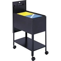 Safco® Mobile Files With Locking Cover, Letter, Black, 28 1/4"H X 13 1/2"W X 24 3/4"D