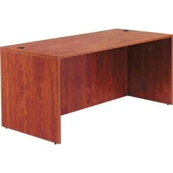 Alera Valencia Series Executive Suites In Medium Cherry, Straight Front Desk Shell, 66"W