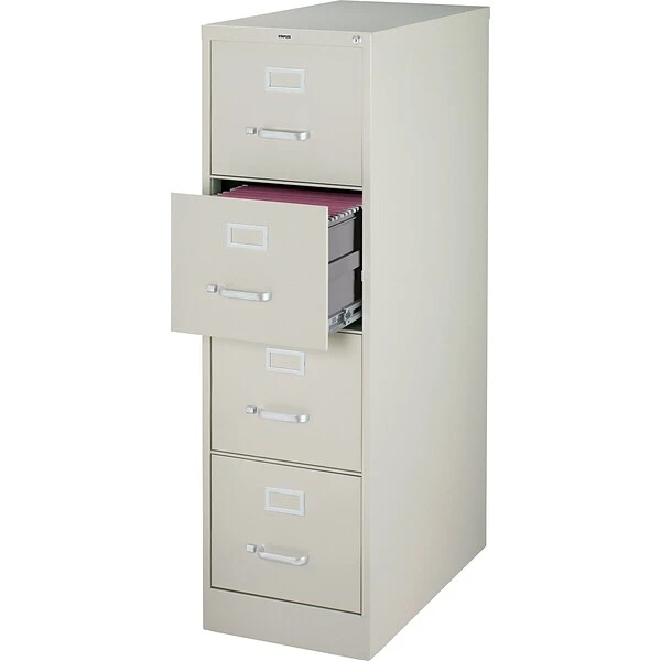 Quill Brand® Commercial 4 File Drawer Vertical File Cabinet, Locking, Gray, Letter, 26.5"D (13445D) 1 Quill Brand® Commercial 4 File Drawer Vertical File Cabinet, Locking, Gray, Letter, 26.5"D (13445D)