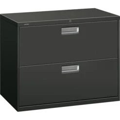 HON Brigade 600 Series Lateral File Cabinet, A4/Legal/Letter, 2-Drawer, Charcoal, 36"W
