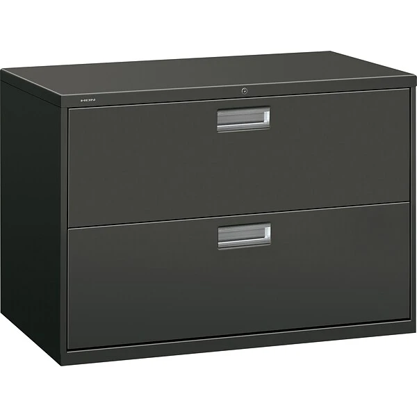 HON Brigade 600 Series Lateral File Cabinet, A4/Legal/Letter, 2-Drawer, Charcoal, 42"W 1 HON Brigade 600 Series Lateral File Cabinet, A4/Legal/Letter, 2-Drawer, Charcoal, 42"W
