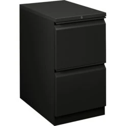 HON Flagship® Series 2 Drawer Vertical File Cabinet, Mobile, Black, 22"D (H18823RLP)