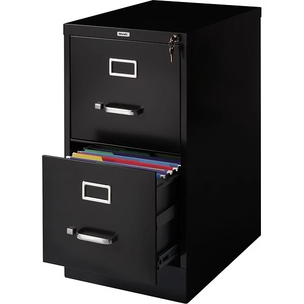 Quill Brand® 2-Drawer Vertical File Cabinet, Locking, Letter, Black, 22"D (22335D) 1 Quill Brand® 2-Drawer Vertical File Cabinet, Locking, Letter, Black, 22"D (22335D)