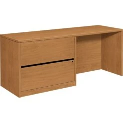 HON 10500 Series Credenza With Left Lateral File, Harvest, 29.5"H X 72"W X 24"D