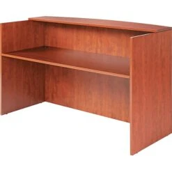 Alera® Valencia Series Reception Desk W/Counter, 71w X 35-1/2d X 44-3/4h, Medium Cherry
