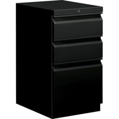 HON® Brigade® 3 Drawer Vertical File Cabinet, Black, Letter, Mobile, 20"D (HON33720RP)