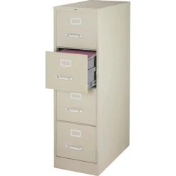 Lorell 4-Drawer Lockable Vertical Legal File Cabinet, 52"H X 18"W X 26.5"D, Putty (LLR60197)