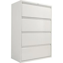 Alera® Four-Drawer Lateral File Cabinet, 36w X 18d X 52 1/2h, Light Gray (ALELF3654LG) -Ergot Office Furniture Shop s0615288 s7
