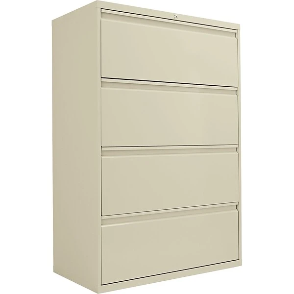 Alera® Four-Drawer Lateral File Cabinet, 36w X 19-1/4d X 54h, Putty 3 Alera® Four-Drawer Lateral File Cabinet, 36w X 19-1/4d X 54h, Putty - Image 3