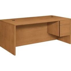 HON 10500 Series Right Pedestal Desk, Harvest, 29 1/2"H X 72"W X 36"D