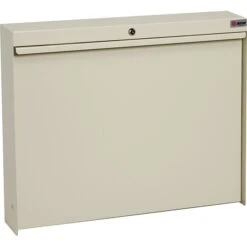 Datum WallWrite® Fold-Up Desk; Standard With Lock, Bone White