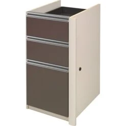 Bestar® Connexion Collection 3-Drawer Full Pedestal File Cabinet, Letter/Legal, Sandstone, 15'W (9362159)