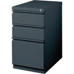 Quill Brand® 3-Drawer Vertical File Cabinet, Mobile/Pedestal, Letter, Charcoal, 19.88"D (26816D)