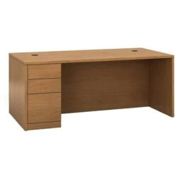 HON® 10500 Series Left Pedestal Desk 72"W, Harvest, 29 1/2"H X 72"W X 36"D