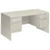 HON® Double Pedestal Desk, Grey/Grey, 60Lx30"W
